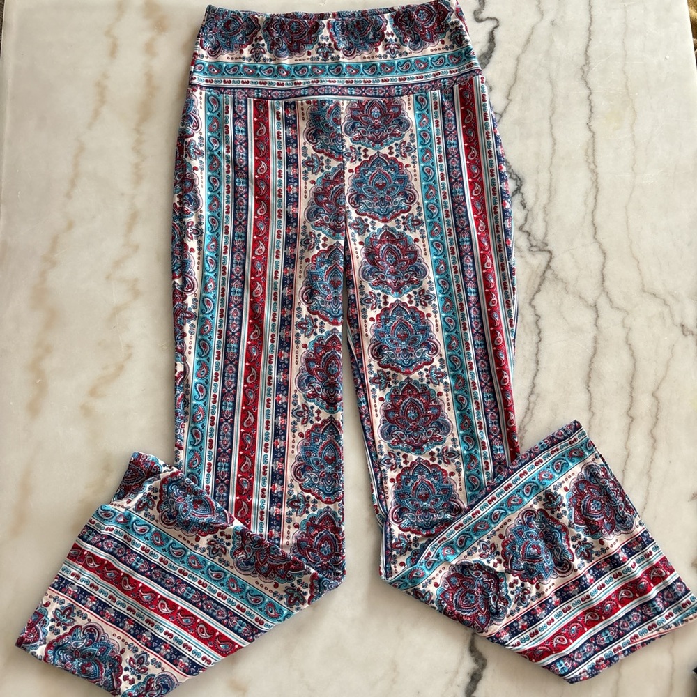 Shosho paisley printed flared Leggings